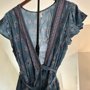 NATURAL LIFE Blue and Pink Floral Maxi Dress